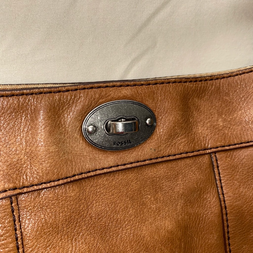 Camel Colored Fossil Shoulder Bag - image 4
